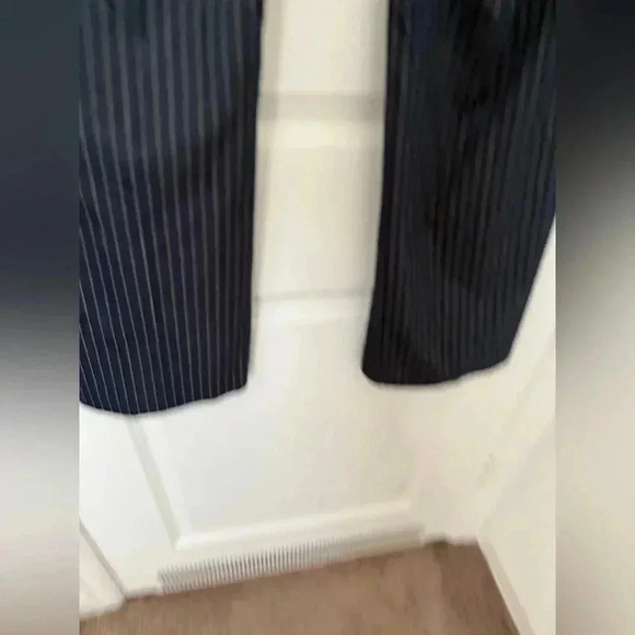 Lilly Pulitzer pinstriped trousers size 2 Navy blue with white stripes Vintage - Picture 3 of 5